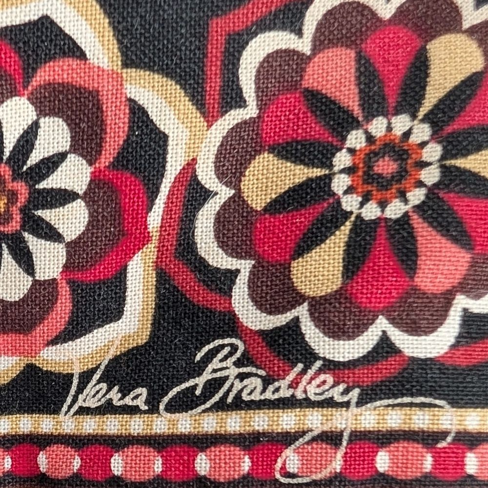 Vera Bradley Black Red Floral Retired Audrey Pirouette Zip Tote Shoulder Bag - Picture 3 of 9